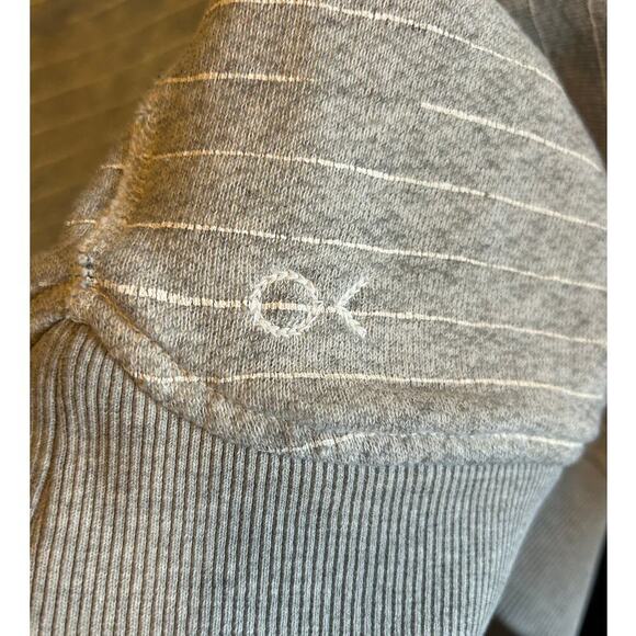 OUTERKNOWN Men's Grey Striped Pullover Sweatshirt - Large - Picture 6 of 8